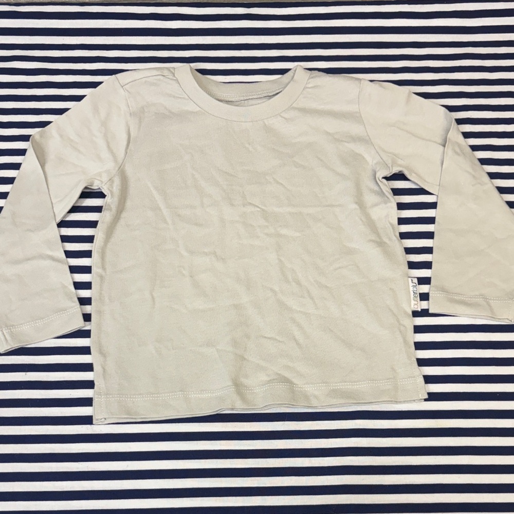 Butterblu Organic Cotton Long-Sleeve Crew Neck Tees Mint Gray White Size 24M - Picture 6 of 7